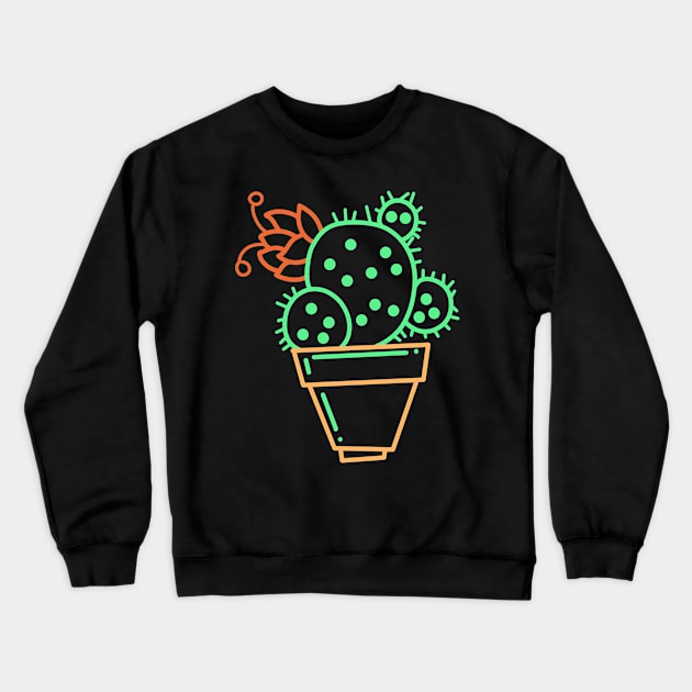 cute cactus V Crewneck Sweatshirt by donipacoceng